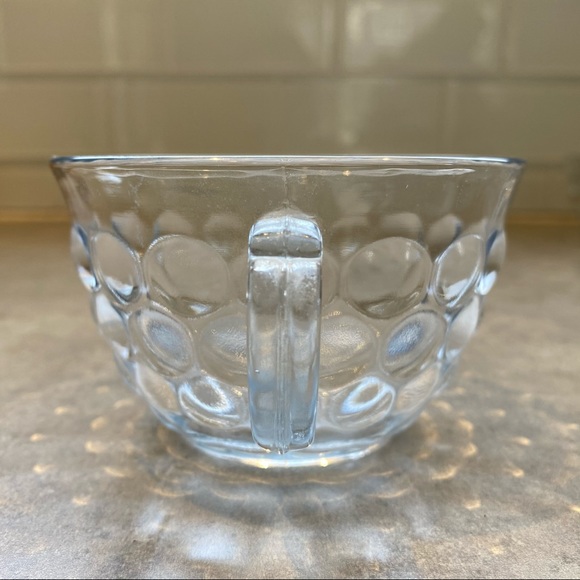Anchor Hocking Blue Bubble Depression Glass Cup 4 - Picture 9 of 10